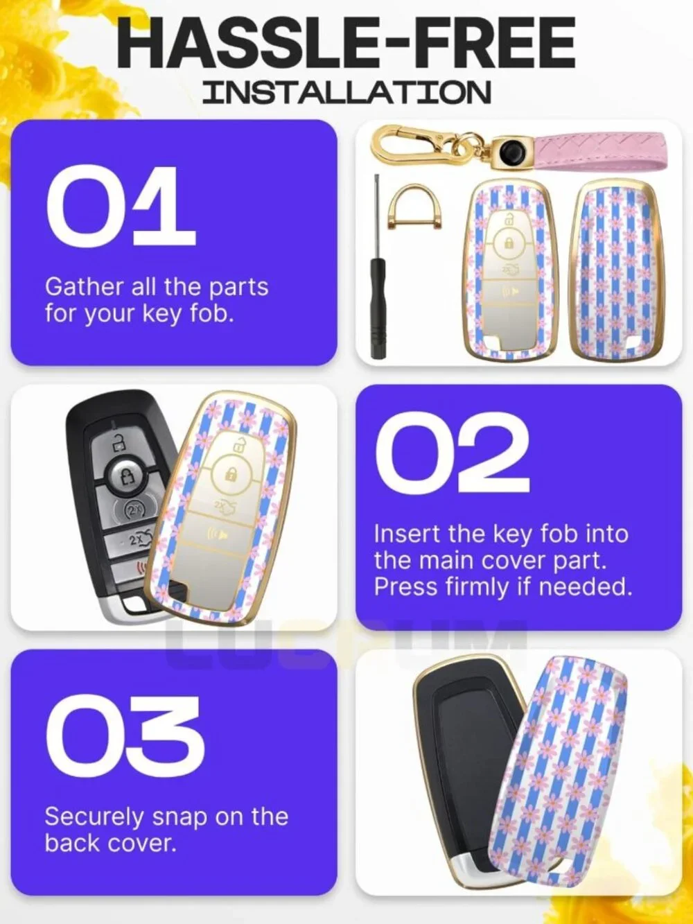 Stylish Key Fob Cover & Keychain for Ford - Durable, Protective, and Chic